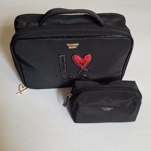 Victoria's Secret Black Heart Cosmetic Bag